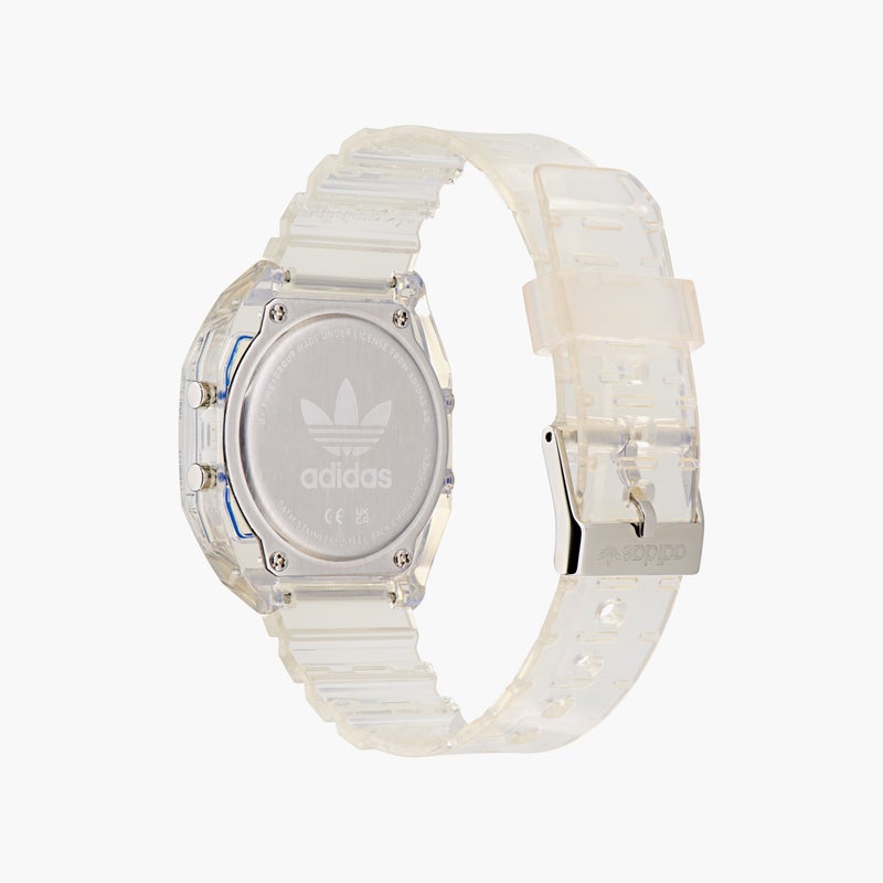 Adidas ساعة رقمية شفافة من الراتنج للجنسين - Image 3